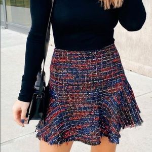 Tweed flare skirt